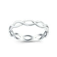 thumbnail image 3 of Full Eternity Infinity Braided Crisscross Band Ring 925 Sterling Silver Size 4, 3 of 7