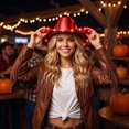 thumbnail image 4 of Kamentoy Led Cowboy Hat Light Up Party Hat Costume Hat Cap For Halloween Carnival Night Club Party Concert Festival Cosplay Stage Performance Glowing Costume Accessory, 4 of 4