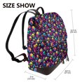 thumbnail image 2 of Disketp Skull rainbow color mushroom Mochila de Cuero para Mujer, Bolso de Espalda Antirrobo con Estilo para Viaje, Trabajo y Uso Diario, 2 of 4