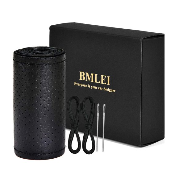 Funda de volante BMLEI Top de piel auténtica de 38 a 39 cm