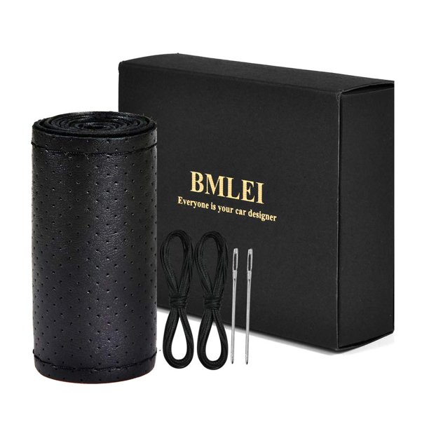 Funda de volante BMLEI Top de piel auténtica de 38 a 39 cm