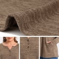 thumbnail image 6 of DARING DIVA Women's Plus Pocket Notch Neck Long Sleeve Blouses 1X Brown, 6 of 6