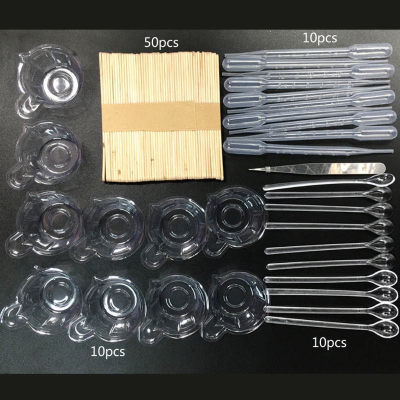 Large Pack Epoxy Resin Divided Plastic Cups Tweezer Wooden Stirring Sticks Spoon for Mixing Paint Epoxy Resin Tools Kit