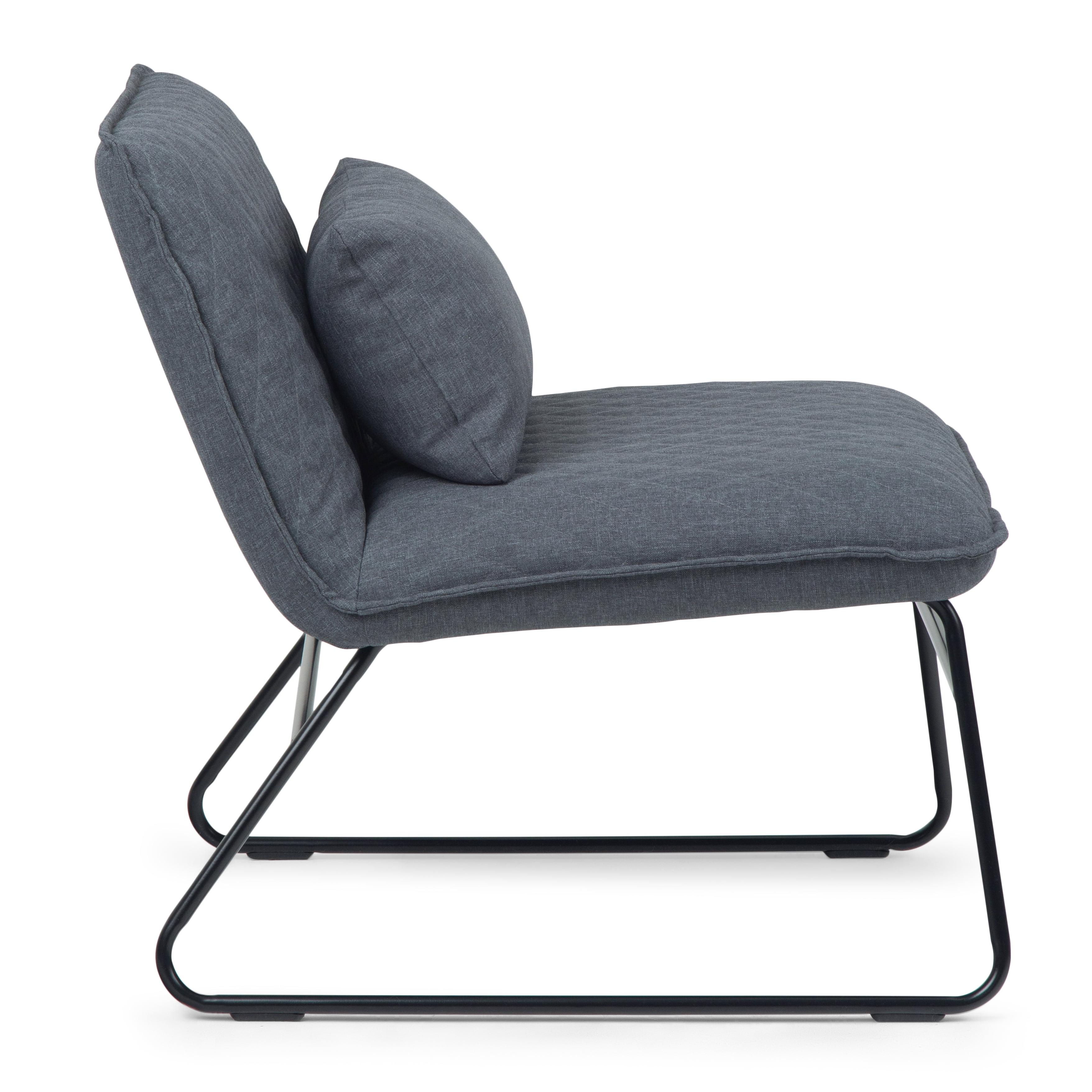 Lyons Accent chair with Lumbar Pillow in Grey Linen Look Fabric