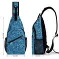 thumbnail image 2 of Full Print Chest Bag 8×15in Outer Large Bag On Both Sides Of Mesh Bag Inside Pocket Design Sponge Pad Shoulder Strap Animal Skin Print Style DarkTurquoise_4, 2 of 8