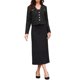 thumbnail image 2 of Blazers de Tweed para Mujeres, Manga Larga, Botón, Sin Cuello, Elegante, Casual de Negocios, Chaqueta Cortada, S, Negra, 2 of 6