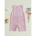 thumbnail image 6 of RUINIXCW Baby Boy Girl First Birthday Outfit 1 Years Old Birthday Clothes Summer Fall Romper Overalls Cake Embroidery Striped Sleeveless Jumpsuit Playsuit, 6 of 9