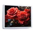 thumbnail image 2 of Designart "Morning Gloss Red and Black Roses" Floral Floater Framed Wall Decor, 2 of 7