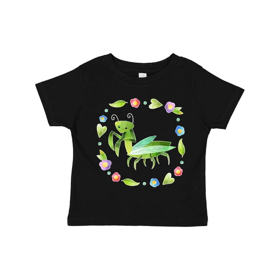 Inktastic Praying Mantis with Flowers and Leaves Boys or Girls Toddler T-Shirt