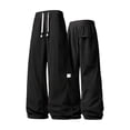 thumbnail image 6 of Corduroy Pants for Men Solid Color Elastic Waist Drawstring Streetwear Trousers with Pockets Fathers Gift, 6 of 8
