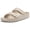 Khaki, variant on Women's Slide Sandals with Adjustable Buckles Summer Arch Support Beach Sandals, Black