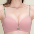 thumbnail image 6 of Lumistal Push Up Bra Contrast Color Thin Strap Bra Front Cup Everyday T Shirt Bra Comfortable No Underwire Wireless Bra Sports Bras for Women S, 6 of 7