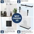 thumbnail image 3 of Heavy Duty Bi-Fold Barn Door Hardware Kit – Smooth & Quiet Sliding Track System – Fits Double 16'' Closet Doors – Easy Installation – Black Side-Mounted Roller – For Laundry,  Closet – 36'' 2 Doors, 3 of 9