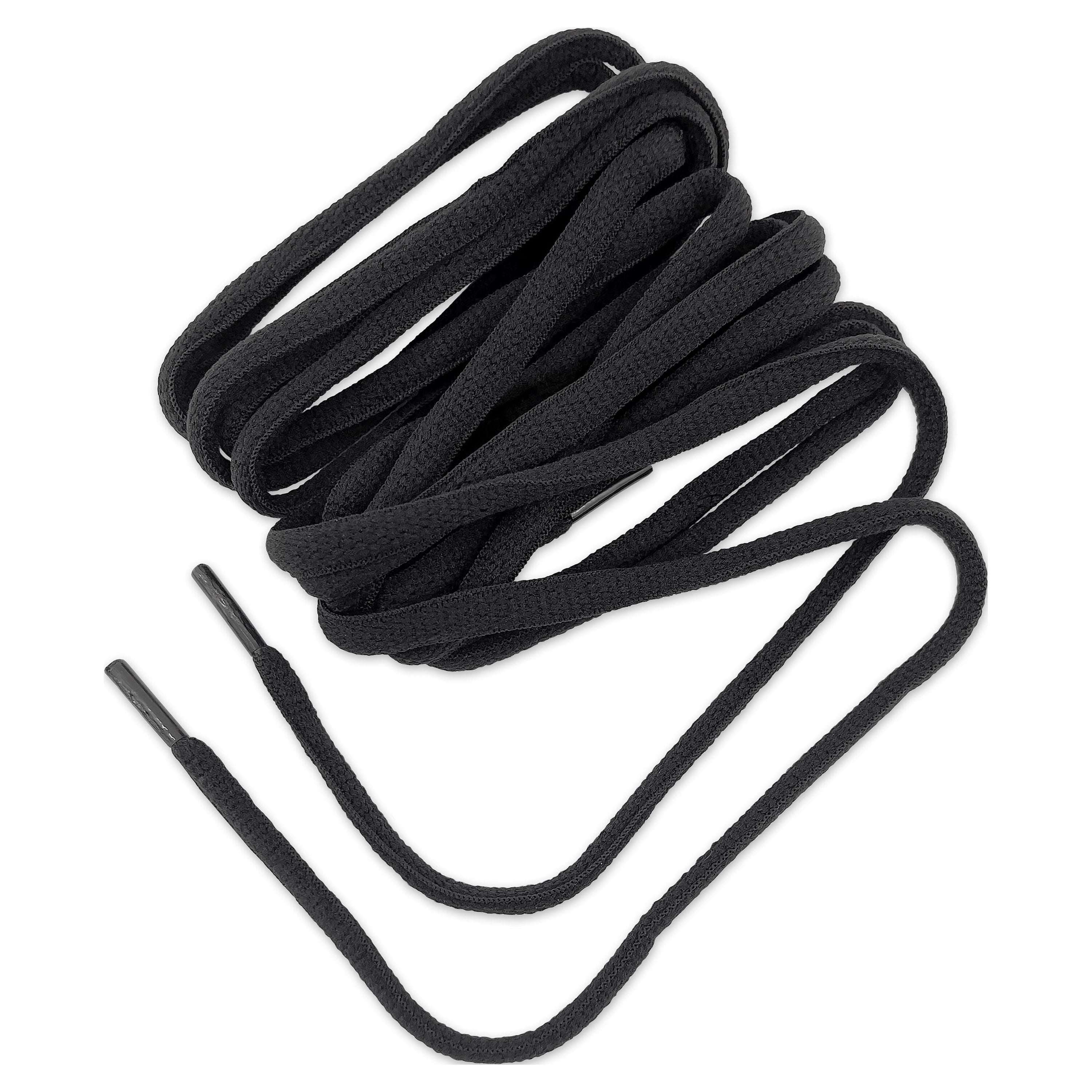 Shoe Gear Athletic Oval Laces for Men and Women, Polyester, Black, 45"