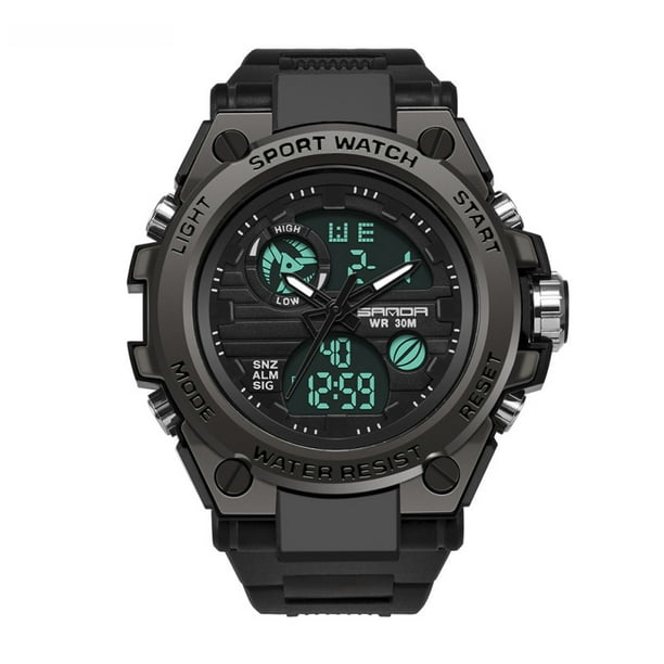 Reloj de pulsera militar con esfera grande para hombre, moderno, multifunción, digital, resistente al agua, electrónico, para estudiantes