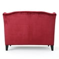 thumbnail image 6 of GDF Studio Leona Modern Glam Tufted Velvet Wingback Loveseat, Wine and Dark Brown, 6 of 8