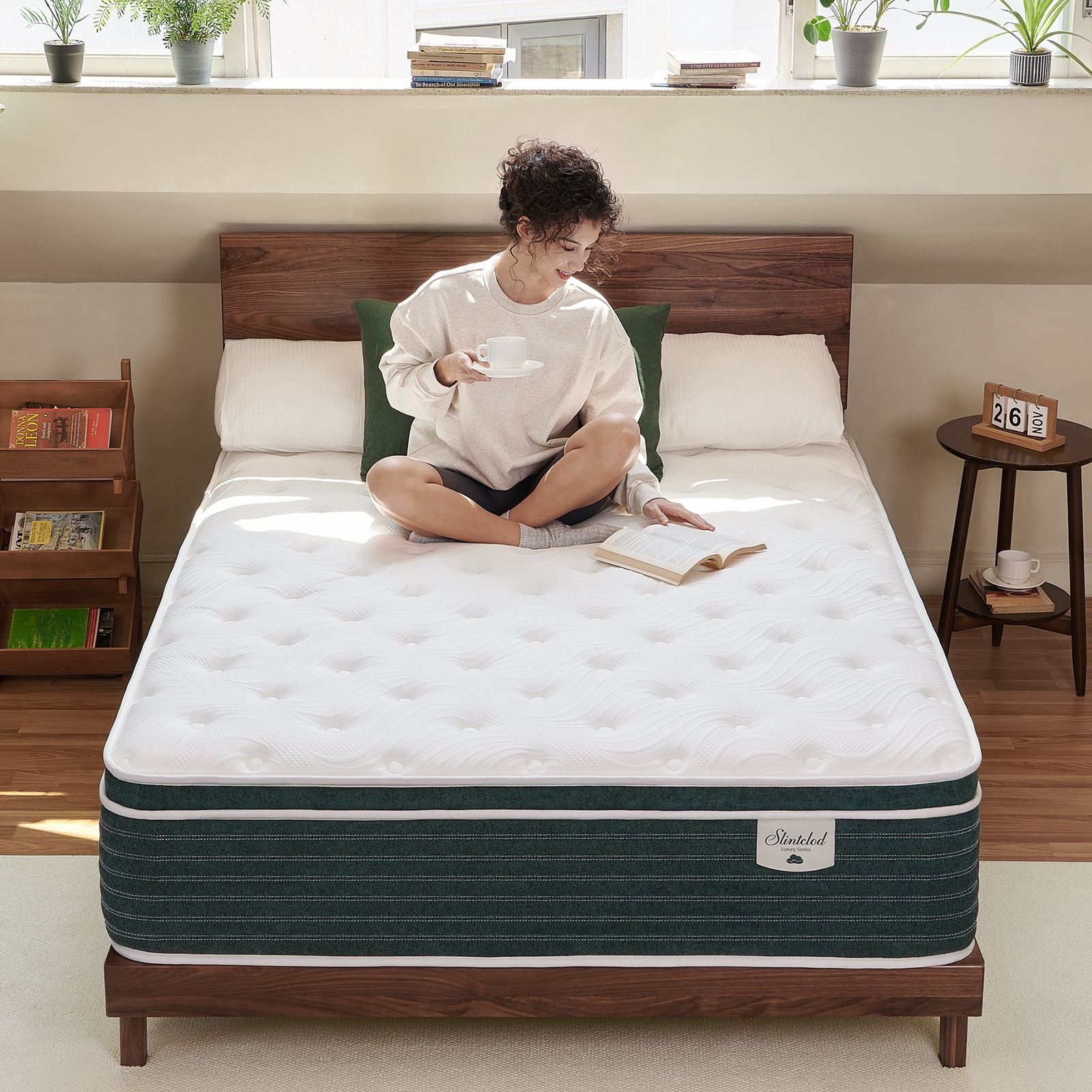 Slintclod Hybrid 14 Inch King Size Mattress- Medium Plush - Contouring Gel Memory Foam - Cooling Fiber- CertiPUR-US Certified - No Fiberglass - Forever Warranty(80"x76"x14")