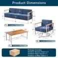thumbnail image 7 of Unnifurnzi 4 Pieces Patio Furniture Set-Patio Conversation Sets with Swivel Rocking Chairs High Back Patio Couch for Deck Porch Poolside Balcony-White/Blue, 7 of 7