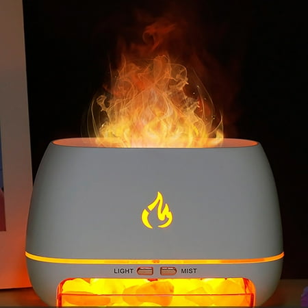 

Humidifiers for Bedroom Stone Flame Atomization Humidifier 200ml Small Portable Wood Grain Oil Humidifier Aromatherapy Machine