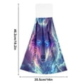 thumbnail image 3 of Fierce Wolf Head Clouds Lightning Hanging Towels with Loop Hand Towels Nylon Fastener Tape Design Dish Cloths 2 Pieces, 3 of 7