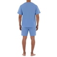 thumbnail image 5 of Fruit of the Loom - Conjunto de Pijama de Manga Corta para Hombre, Azul Celeste, 3XG, 5 of 5
