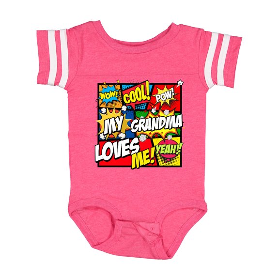Inktastic My Grandma Loves Me Superhero Boys or Girls Baby Bodysuit