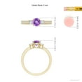 thumbnail image 4 of ANGARA Natural Classic Three Stone Amethyst and Diamond Ring in 14K Yellow Gold for Women (Size-5mm) | February Birthstone, Birthday, Anniversary, Jewelry Gift for Women | Natural Amethyst Ring, 4 of 9
