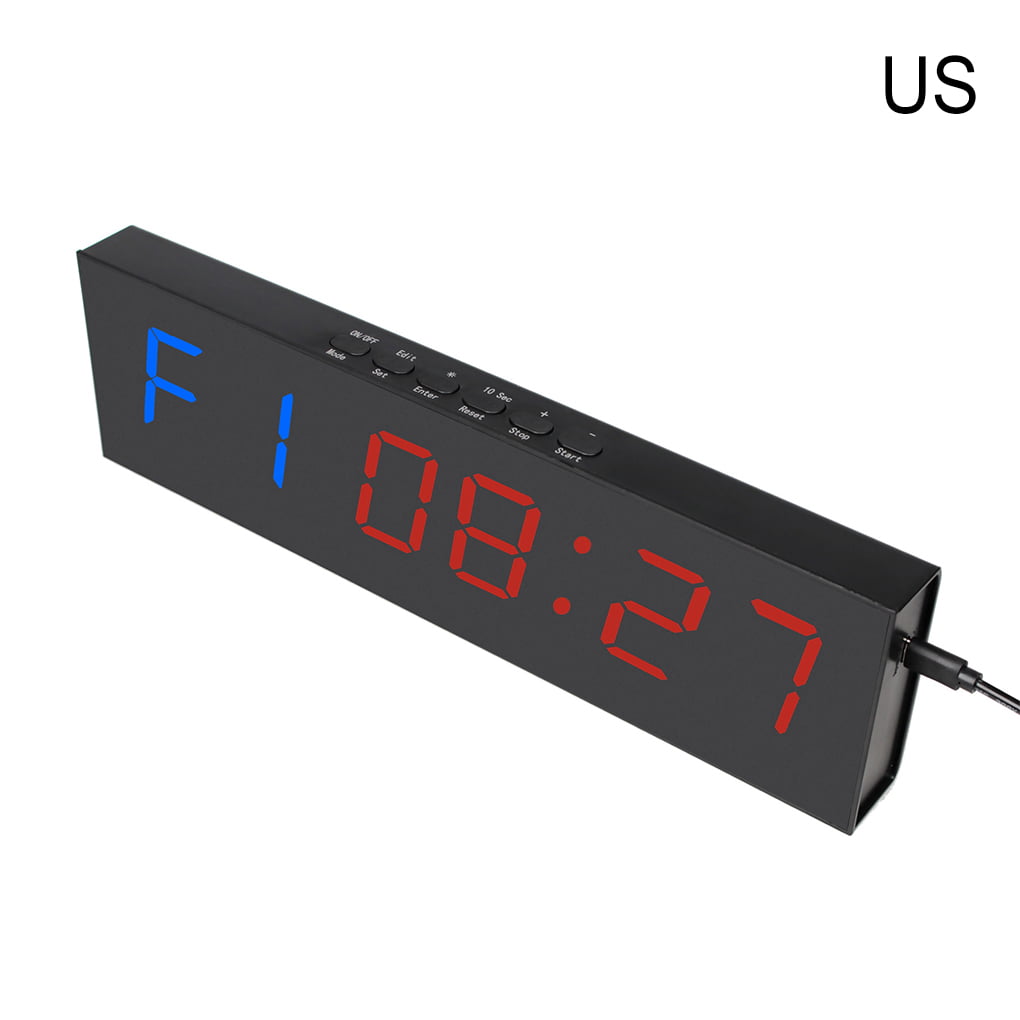 2 inch LED Digit Interval Timer Interval Workout Clock Fit Outdoor Fitness Gym 