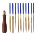 thumbnail image 2 of Needle File, 10 Shapes Convenient Grip Alloy File Set Wood Round Handle Secure Connection  for Polishing Grinding for Glass, 2 of 7