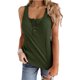 thumbnail image 1 of Camiseta sin mangas con botones y cuello en U para mujer, camisa informal elegante de punto acanalado de Color puro, sin mangas, para trabajo de oficina, 1 of 6