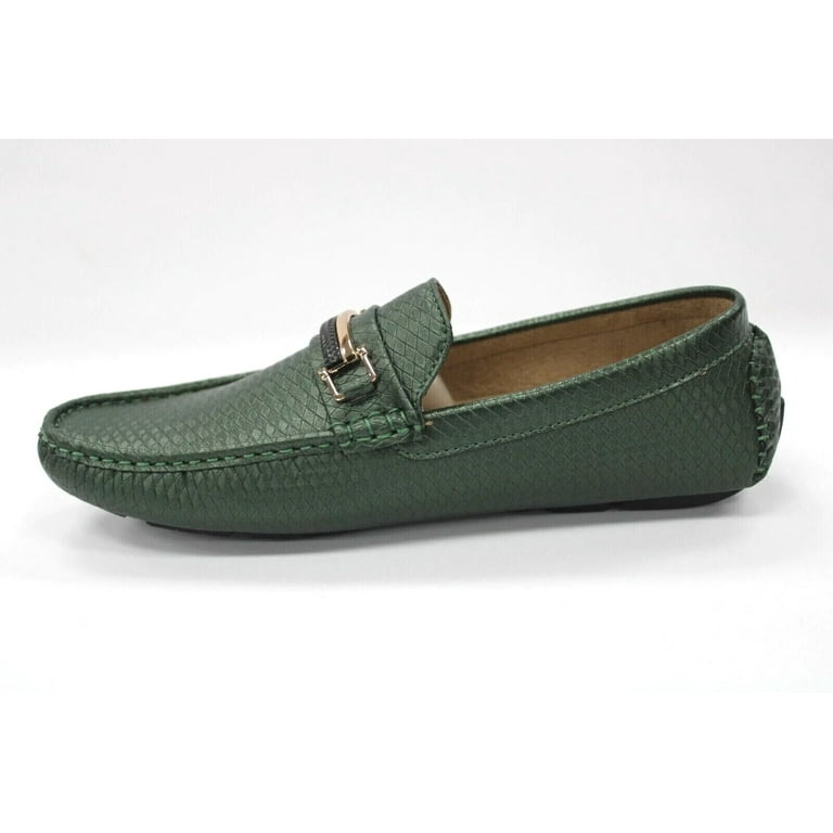 Suits in Style Metallic Hunter Green Slip On Loafers by Royal Shoes Men s Size 8.5
