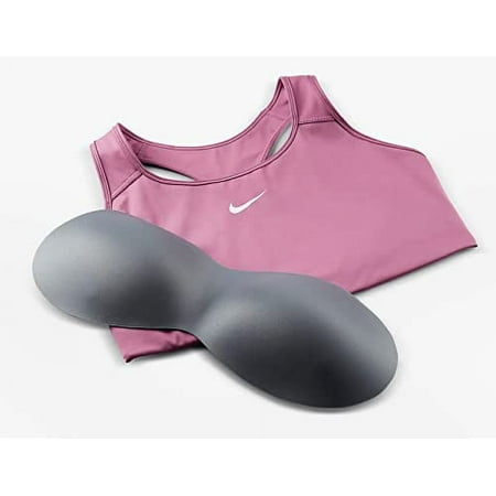 Nike Dri-FIT Swoosh Women's Medium-Support Padded Sports Bra Plus Size Pink/White DH3384-507
