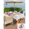 thumbnail image 5 of Outdoor Tablecloth with Umbrella Hole for Patio/Picnic/Party/Camping, Mother's Day Waterproof Table Cloth Rectangle Table Cover Washable, Love Watercolor Pink Flowers Gray Wood (60"x 84"), 5 of 9