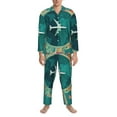 thumbnail image 4 of Bingfone Men'S Pajama Set 2 Piece Loungewear Pjs, Long Sleeve With Pajama Pants-Around The Planet, 4 of 9