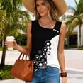 thumbnail image 2 of TaTaai Casual Pa Collar Irregular Neck Button Front Sleeveless T Shirts for Women Loose Fit Cutout Printed Cami Vest 2026 Soft Summer Top Gift, 2 of 8