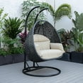 thumbnail image 5 of LeisureMod Mendoza Charcoal Wicker Hanging 2 Person Egg Swing Chair with Stand & Taupe Cushions, 5 of 8