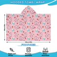 thumbnail image 2 of Pink Cow Milk Strawberry Pattern Hooded Bath Towel，60"x35" for Ages 3 To 12 Kids, Quick Dry Lightweight Soft Microfiber Hood Beach Towel Cover Up for Kids, 2 of 7