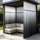 thumbnail image 1 of Cortinas exteriores, cortinas impermeables de patio con anillos metálicos, panel de nylon engrosado de 78,74 x 47,24 pulgadas para porches, pérgolas, terrazas, 1 of 6