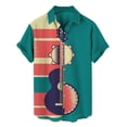 thumbnail image 1 of Camisas Para Hombre Talla Extra Moda de verano para hombre Ocio Personalidad Digital 3D Impreso Botones Camisas y tops de manga corta (Green, L), 1 of 4