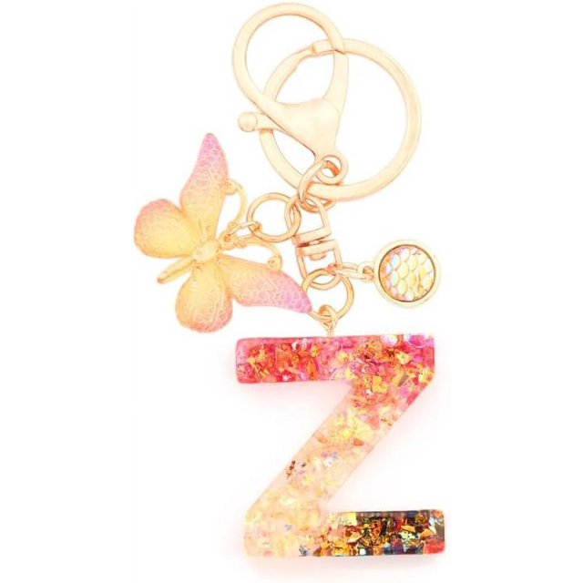 Letter Keychain,26 Letters A-Z Decorative Letter Keychain,Name Keychain for Women Girls Men Teenager Gift