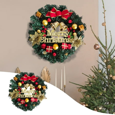 

sulihua Halloween Wreath Simulation Christmas Wreath Merry Christmas Front Door Decoration Wall Artificial Wreath Party Decoration Storage Compartments System
