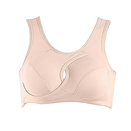 

KDDYLITQ Women BraWorkout Sports Bras Criss Cross Comfort Yoga Bralette Beige XXL