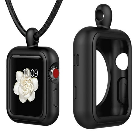 Opal Cased Globe Pendant - Moretek Apple Watch Pendant Case Cover for Apple Watch 38MM Series 3 / 2 / 1 / Nike+ / Edition (38mm, Black)
