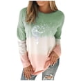 thumbnail image 1 of WEAIXIMIUNG T-Shirts Graphiques pour Femmes, Mode Amusante, Col Rond, Manches Longues, Dégradé, 1 of 5
