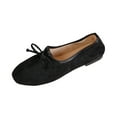 thumbnail image 3 of Women's Bow-Knot Loafers, Suede Round Toe Slip-On Flats, Comfortable Soft Sole Wide Width Casual Dress Shoes for Daily Work Outdoor, Brown/Beige/Black, 3 of 8