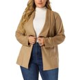 thumbnail image 1 of GRACE & GRANDEUR Women's Plus Size Lapel Drop Shoulder Long Sleeves Open Front Jacket, 1 of 7