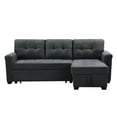 thumbnail image 3 of Lilola Home Lucca Performance Leather Sectional Sleeper Sofa, Charcoal, 3 of 10