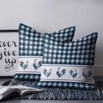 thumbnail image 2 of 20x20 Pillow Covers Set of 2, Farmhouse Blue Plaid Throw Pillow Covers Decorative Couch Cushion Case, Vintage Country Cock Checkered Microfiber Square Pillowcases for Bedroom Car Living Room, 2 of 7