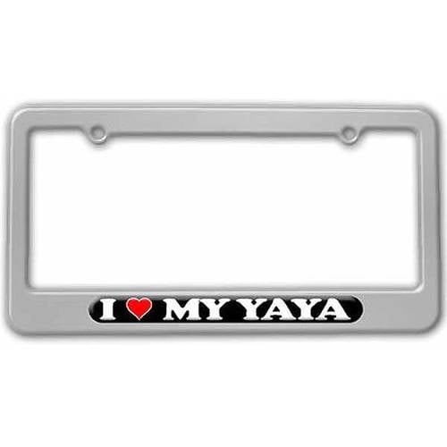 I Love Heart My Yaya, Greek Grandmother License Plate Tag Frame ...