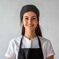thumbnail image 5 of TOPTIE 2 Pcs Chef Hat for Men Women, Breathable Mesh Top Chef Cap with Hook and Loop, Kitchen Cooking Baking-Black, 5 of 7